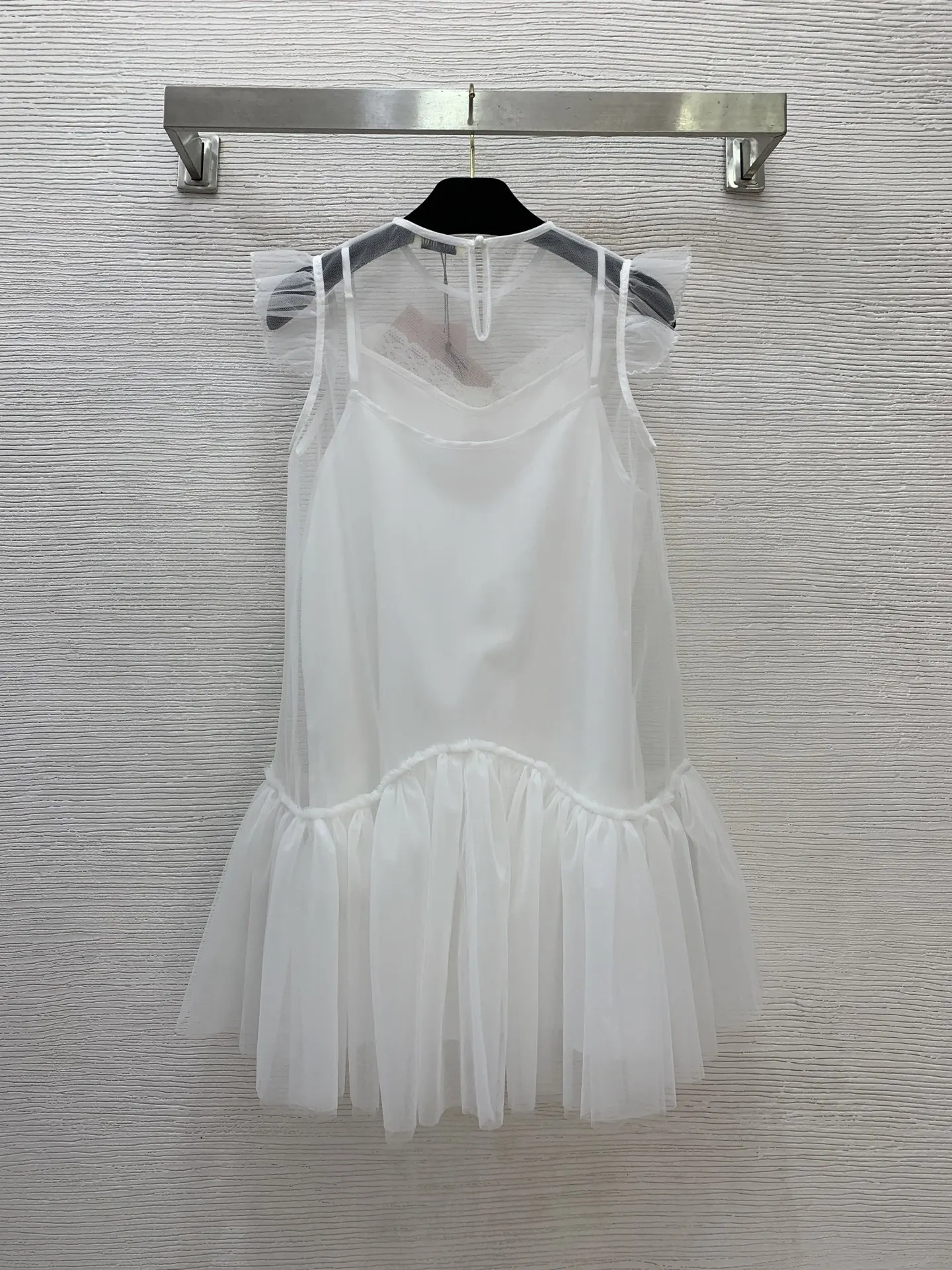 

High quality autumn and winter women's nail drill ruffle edge loose dress solid color with suspender bottom skirt SU28