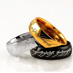 King's ring Stainless Steel One Ring of Power 3D Carved Refined Wedding Ring Lovers Women Men Fashion Jewelry Wholesale