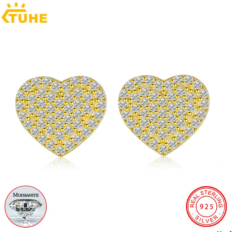 Heart Moissanite Earring Silver 925 Fashion Earring For Women  Fine Jewelry