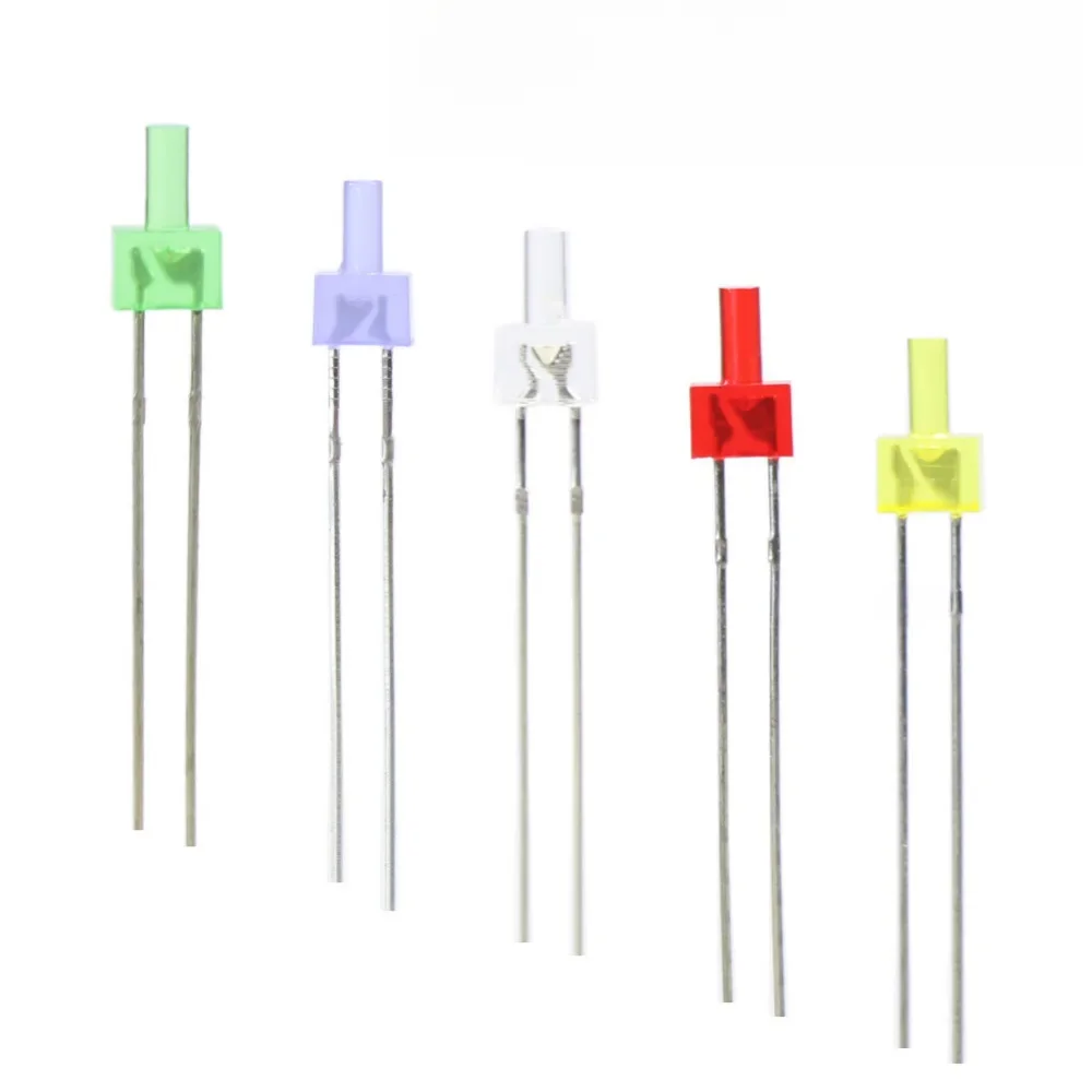 LED2 100 szt. Mini diody LED 2 mm w różnych kolorach i bezpłatnych rezystorach — zdjęcie 2
