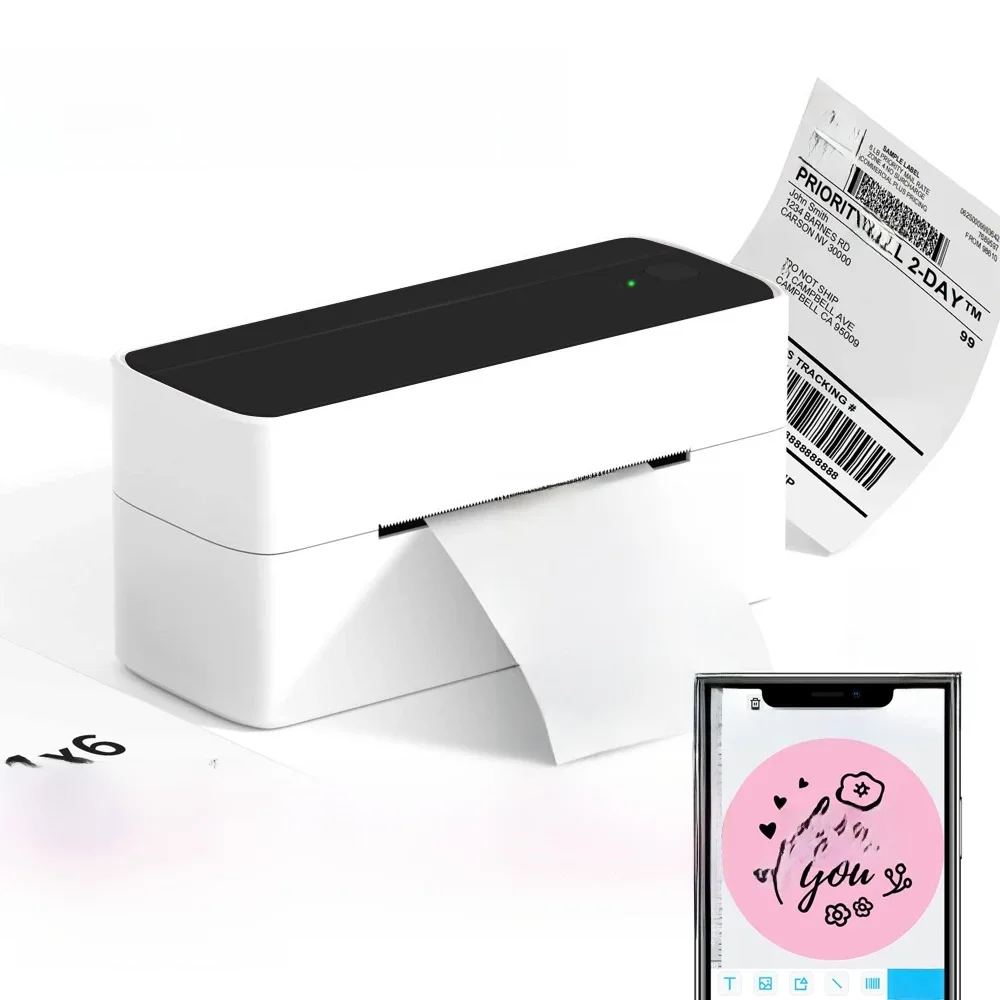 Phomemo 241 Bluetooth wysyłka drukarka termiczna bezprzewodowa drukarka etykiet 108mm kompatybilna z iPhone Android Mac okno szeroko używane — zdjęcie produktu 7