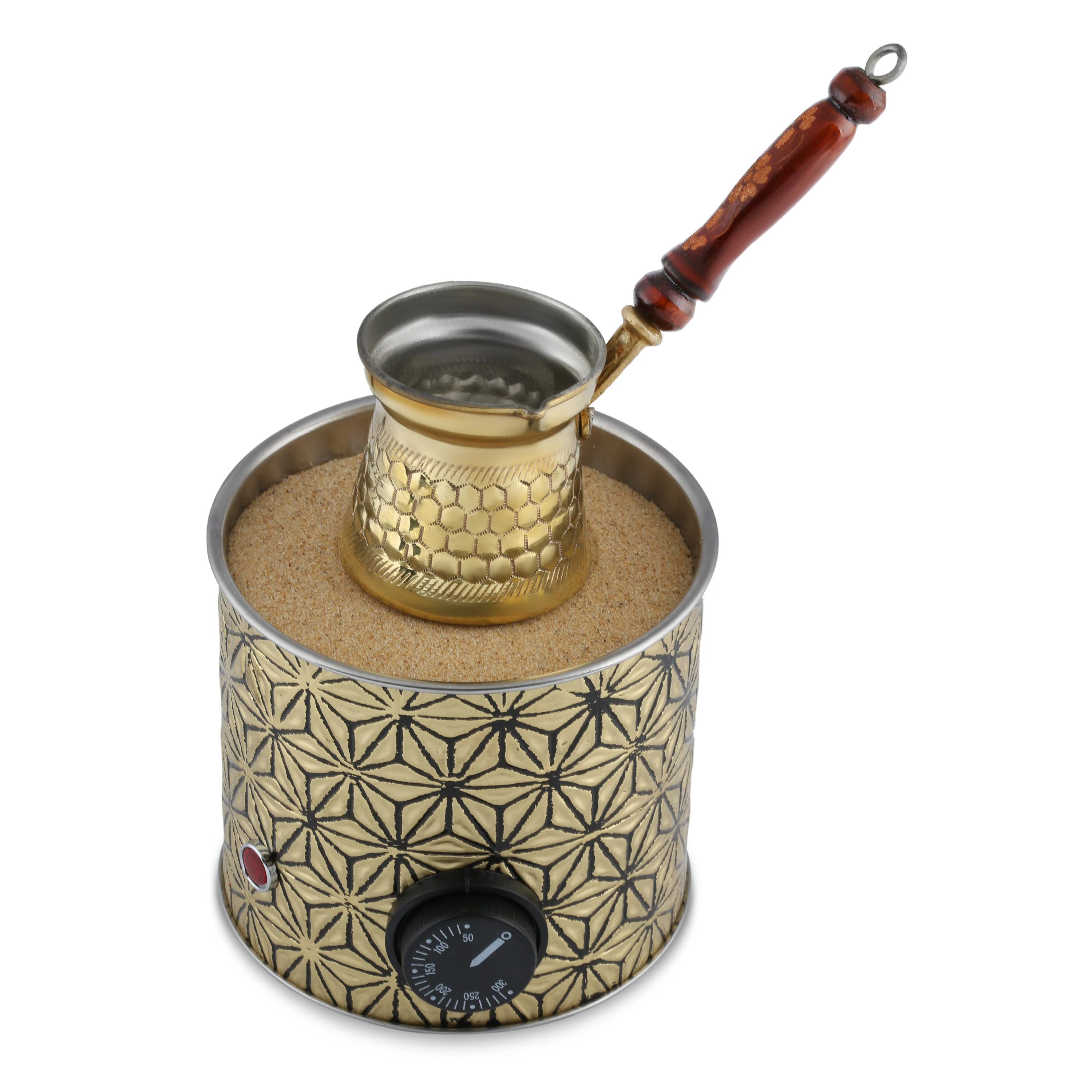 Подлинная Турецкая медная электрическая кофеварка с горячим песком, нагревательная машина, латунный Цвет, 110-220 В, кухня и столовая