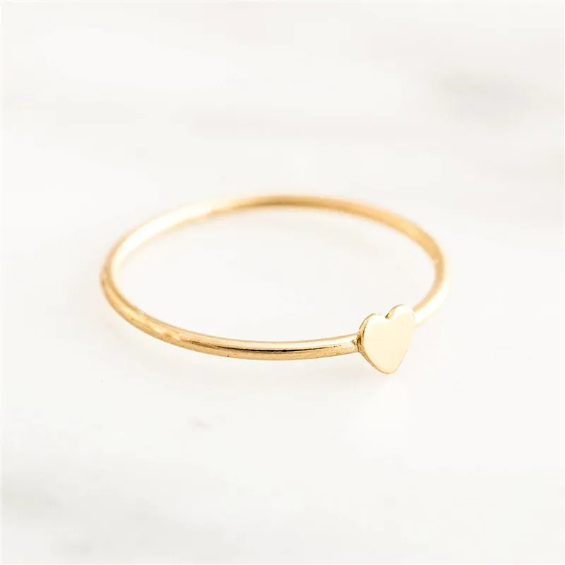 Heart Stacking Ring 14K gold filled Knuckle Ring Boho Gold Jewelry Anillos Mujer Minimalistic Stacking Bohemian Ring for Women