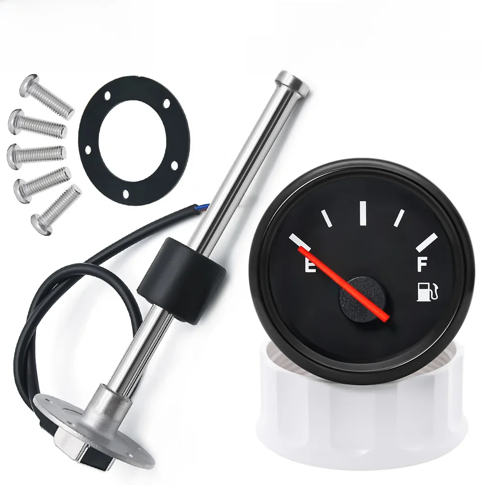 100-500Mm Roestvrijstalen Scheepsbrandstofpeilmeter Sensor Fit Boot Auto Brandstofpeilmeter 0-190ohm Met Rode Achtergrondverlichting 9-32V - afbeelding 2