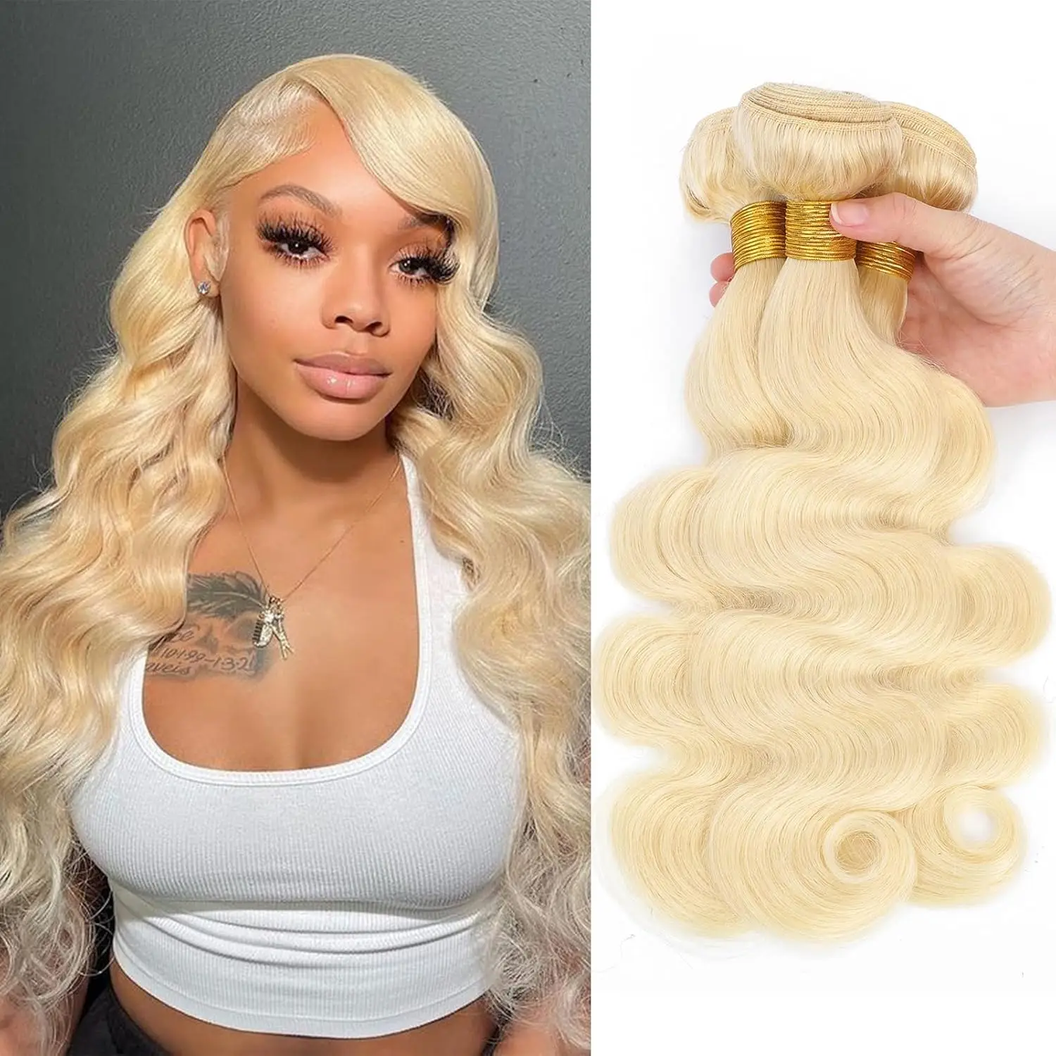 

613 Блондинка Объемная волна 1 3 пучка 100% человеческие волосы Необработанные 12А Бразильские девственные человеческие волосы Быстро плетение пучков волос