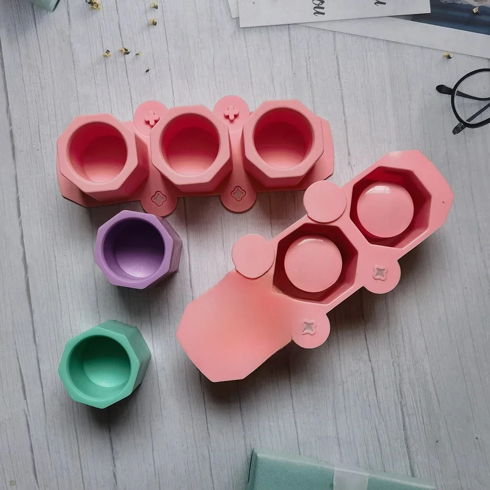 Silikonowa forma do doniczek DIY Doniczka gipsowa Forma do przechowywania Pudełko do tworzenia form gipsowych Dekoracja domu Kwadratowe serce Okrągły kubek na lód — zdjęcie 2