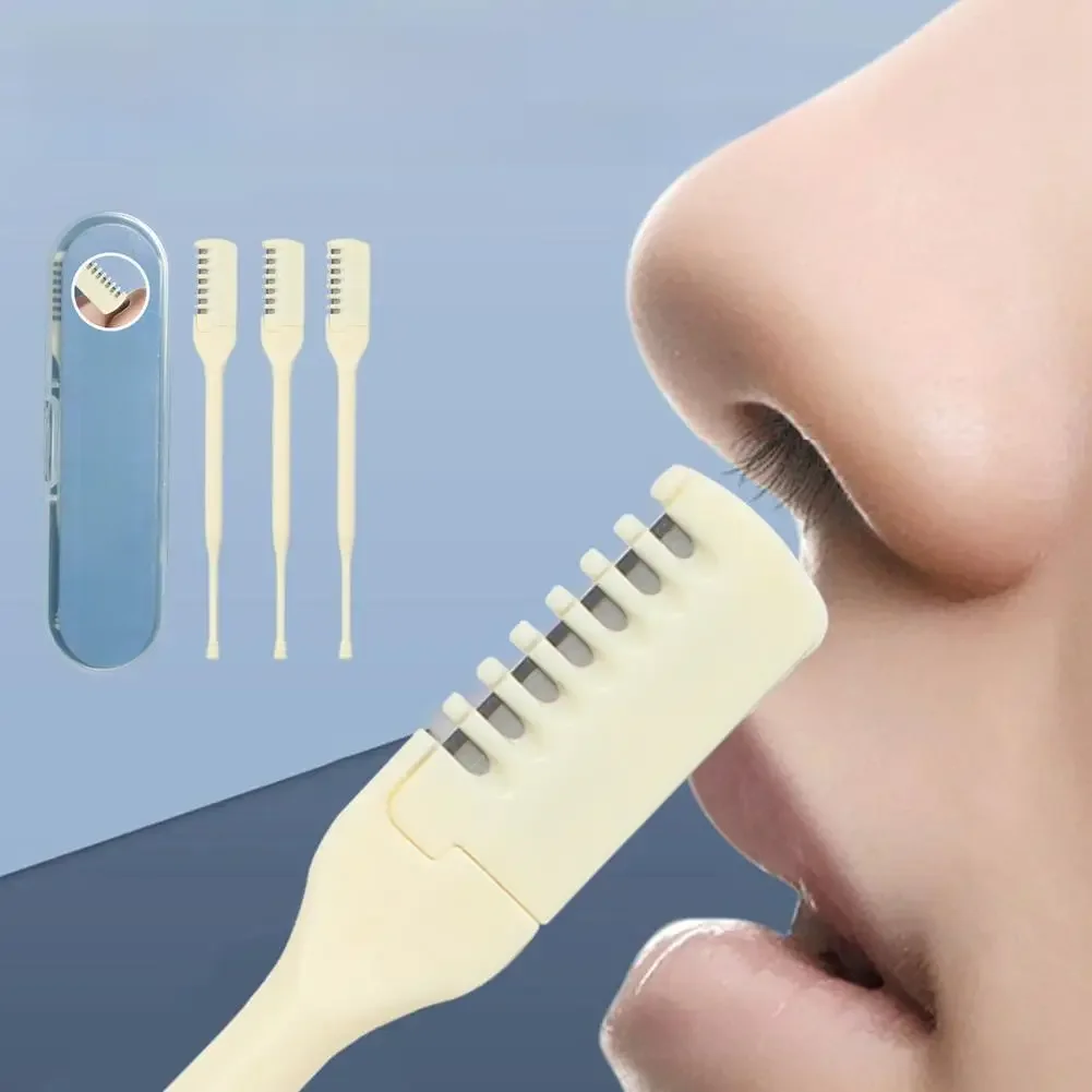 1 ensemble de couteaux à poils de nez Double face, nettoyage manuel des narines, tondeuse à cheveux, rotation à 360 degrés, ciseaux de nettoyage des narines