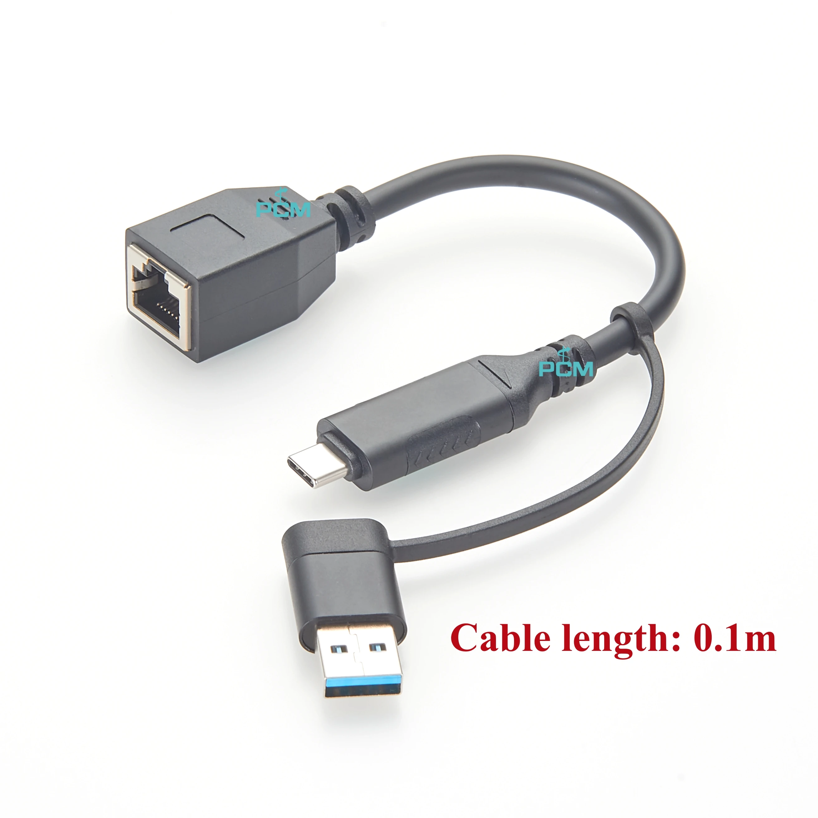 USB A C Type-C to RJ45 8P8C Gigabit Ethernet Network Adapter Connector Cable Assembly 1000Mbps Cat6 for Laptop PC Raspberry Pi