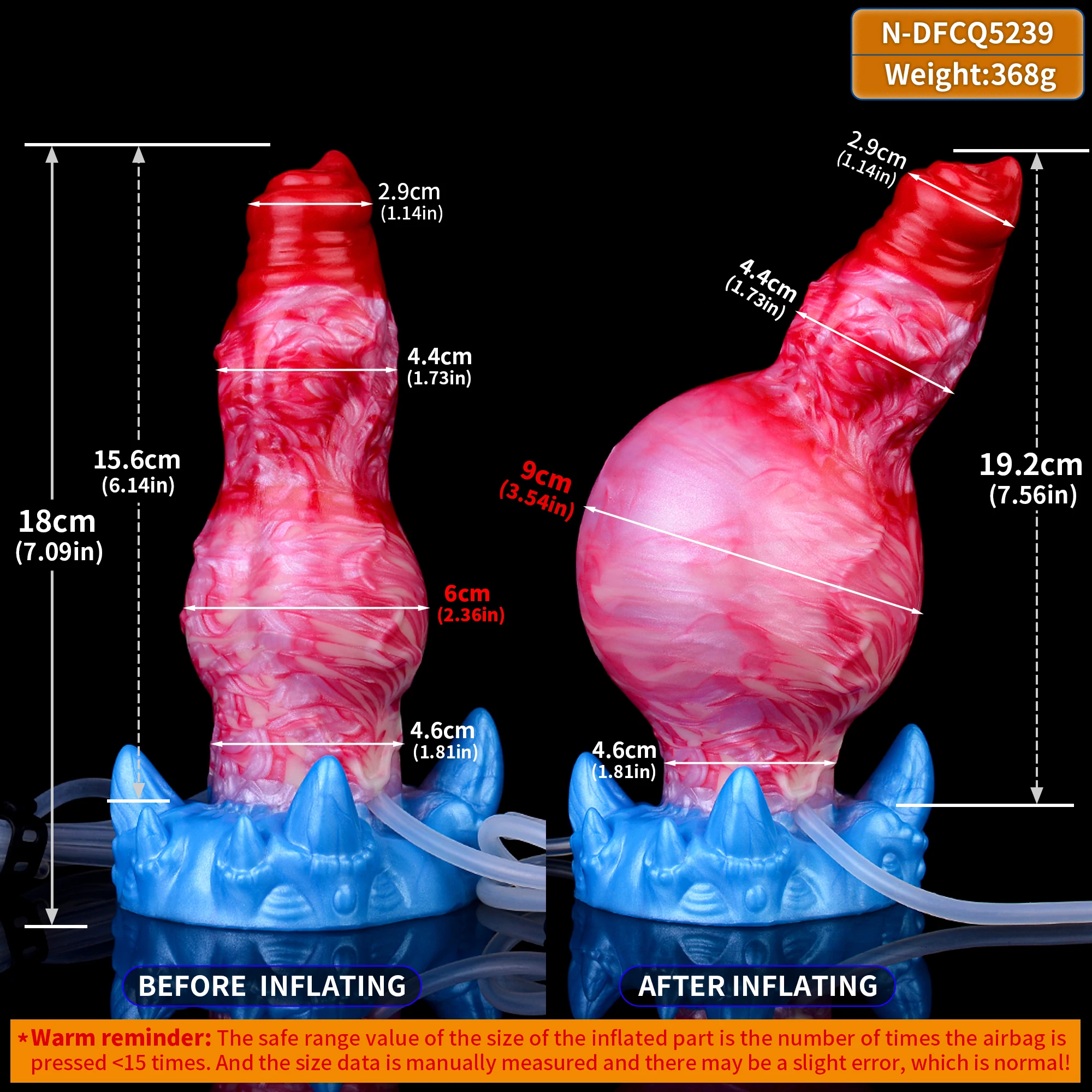 FAAK Silicone Fantasy Squirting Knot Dildo Inflatable Ejaculation Penis With Suction Cup Anal Plug For Women Men Flirting