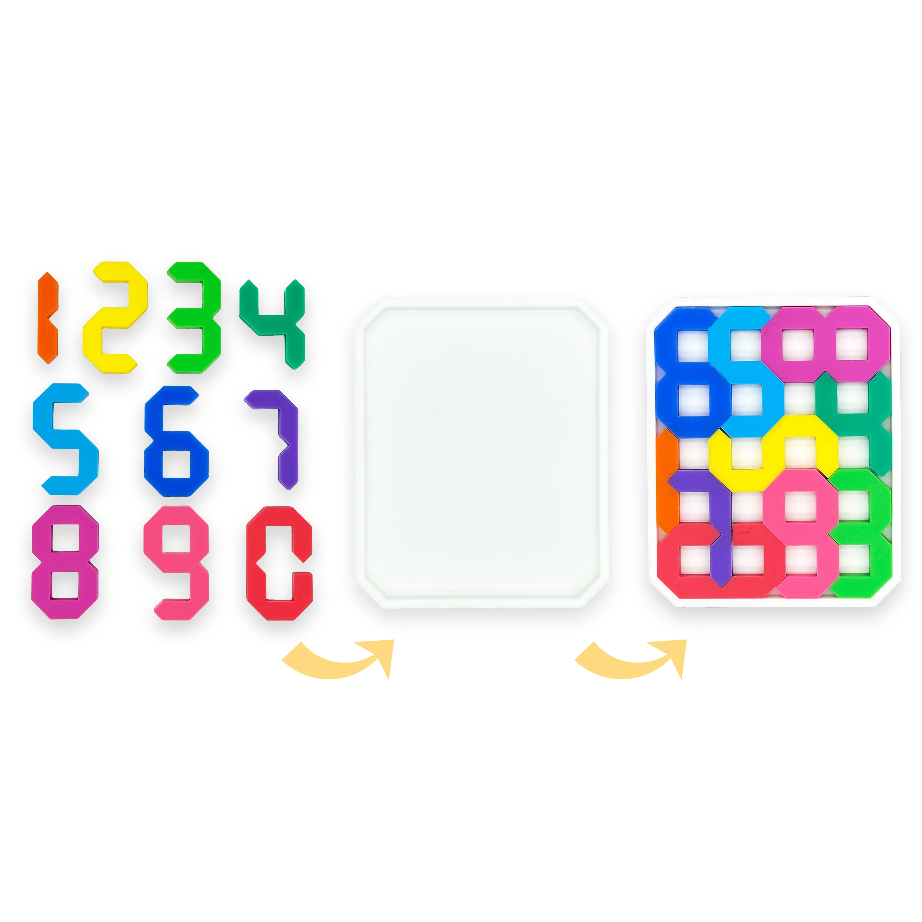 Silicone Jigsaw Puzzles with Digits 0-9, Puzzle Blocks for Numbers Learning and Attention Training, Logic Thinking Practice Acti