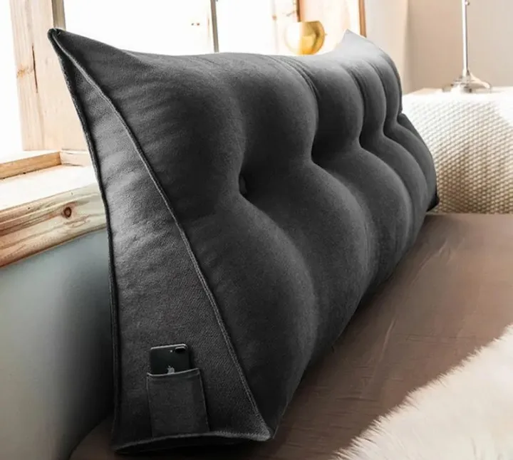 Large Triangular Headboard Pillows with Long Backrest Positioning Support Bolster Cushion, Wedge Bed Pillow Backrest Reading Pillow photo review