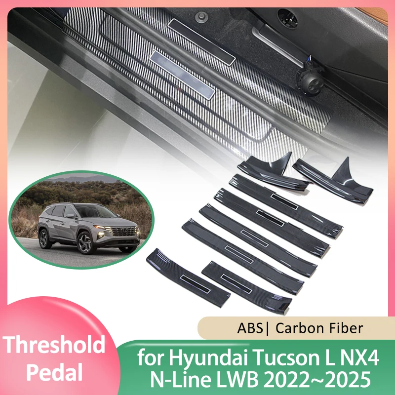 

Car Door Sill Scuff Plate for Hyundai Tucson L NX4 N-Line LWB 2022~2025 Welcome Pedal Threshold Guards Cover Sticker Accessorie