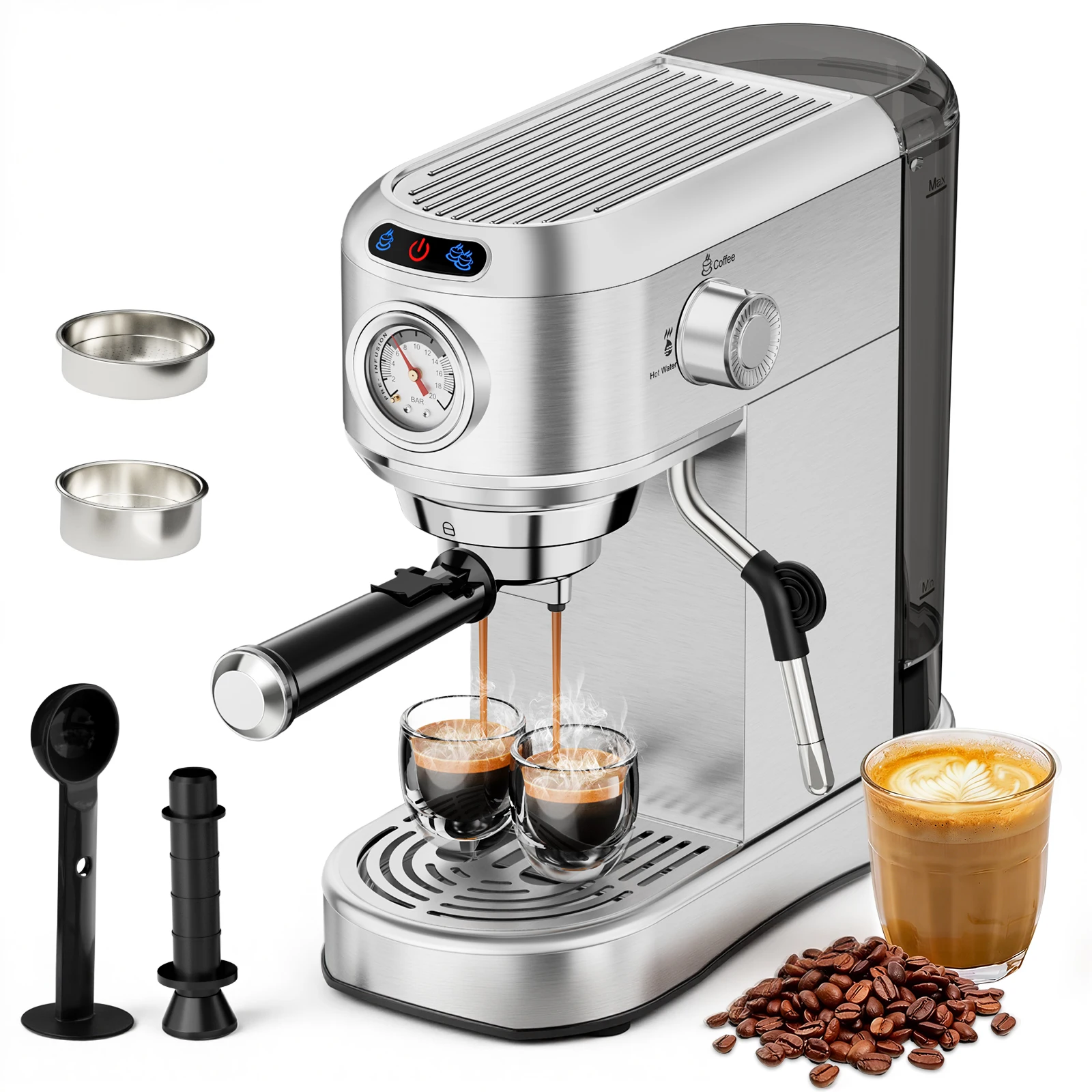 Máquina de café expresso 20 bar com batedor de leite Máquina de café expresso Máquina de café expresso com batedor de leite para casa