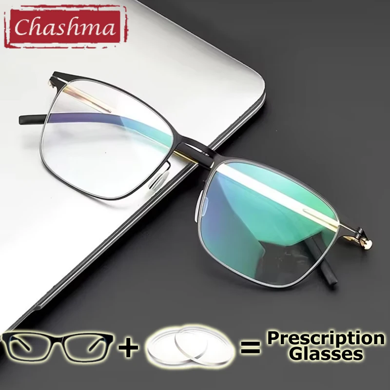 Chashma Prescription Glasses Men Ultra Thin Flexible Optical Spectacles Light Screwless Designer Progressive Eyeglasses Frames