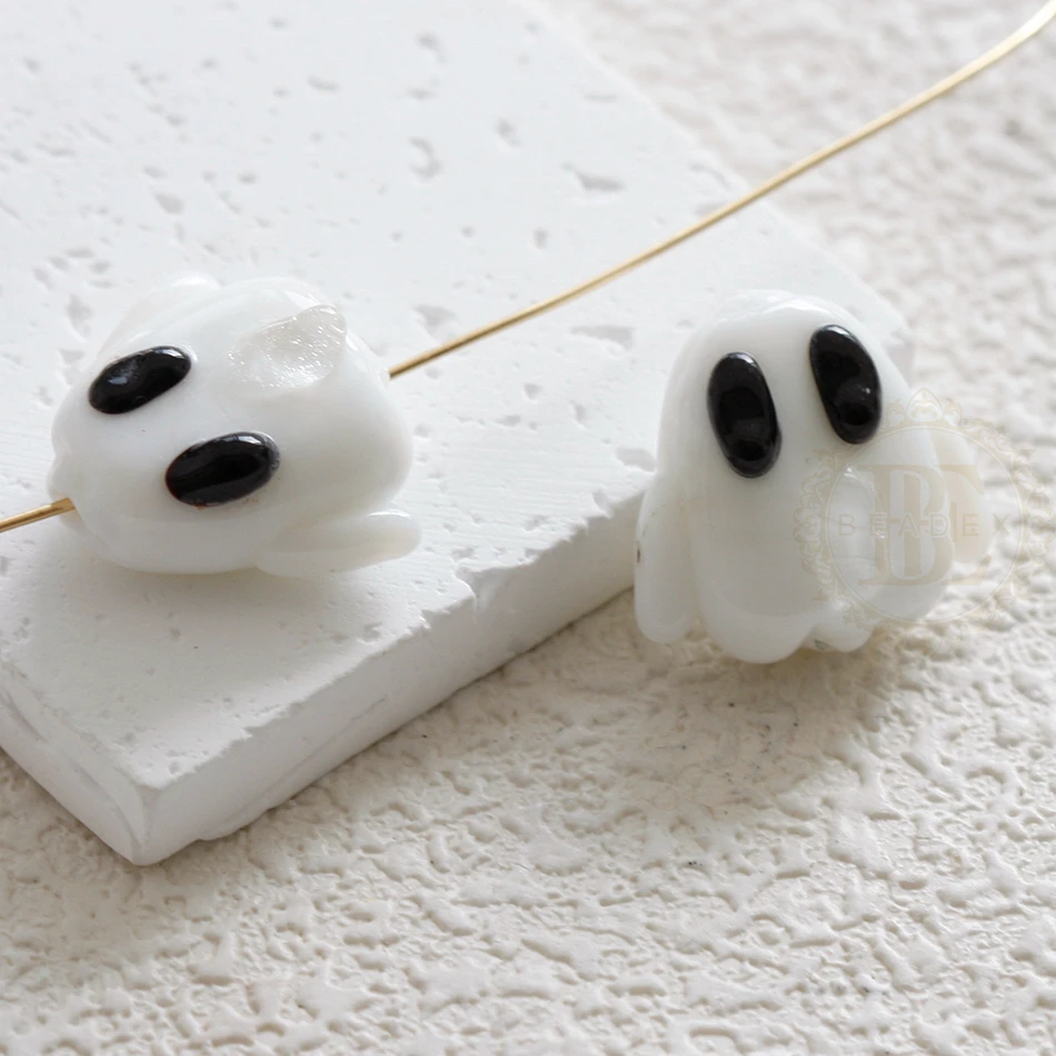 DIY Supply-2 Pieces Lamp worked Glass Finding Spacer Beads - Halloween and Near Cube (G430)