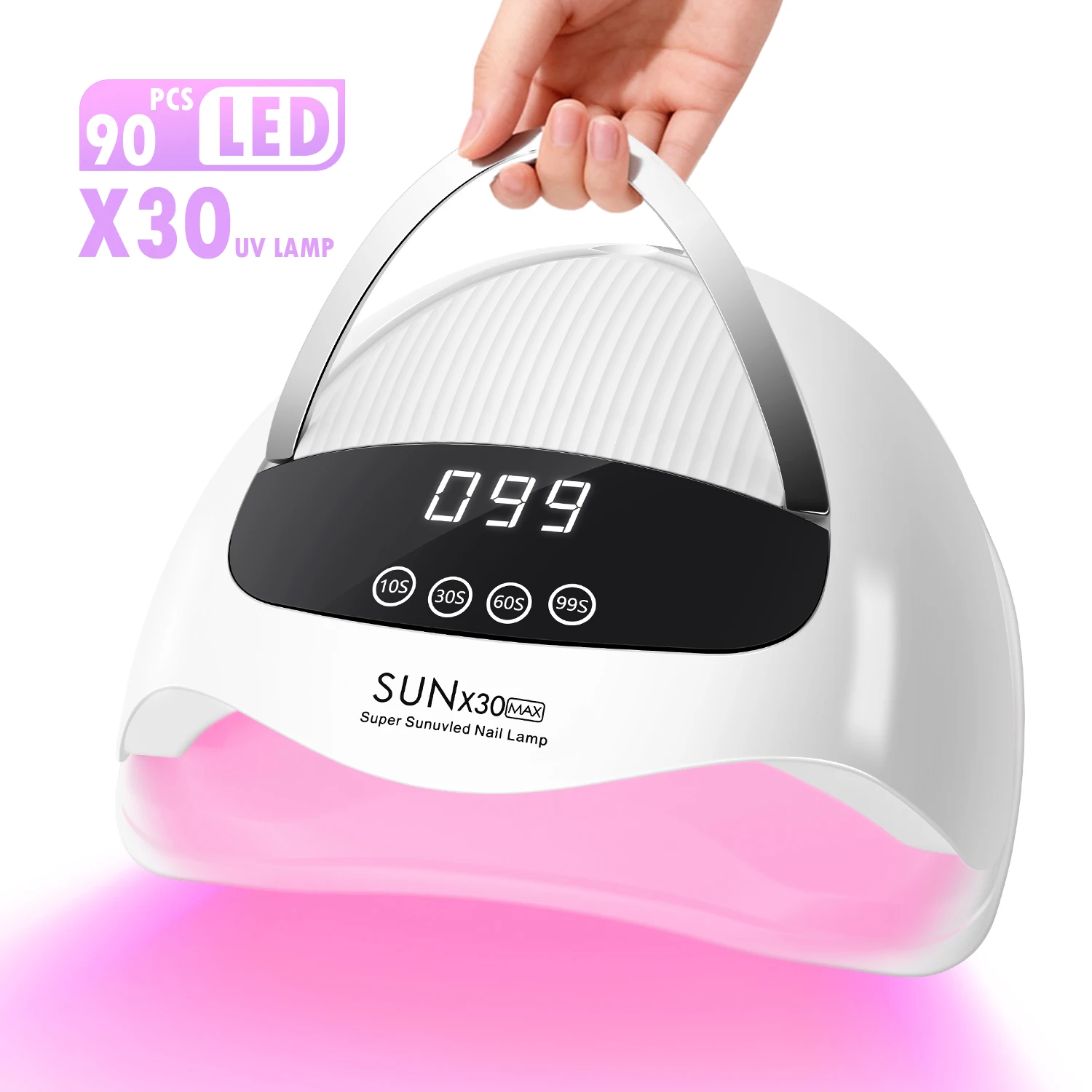 DianaBeauty Lampada UV per unghie Asciugacapelli portatile con touch screen Lampada per manicure professionale con sensore intelligente e manico per strumento per unghie