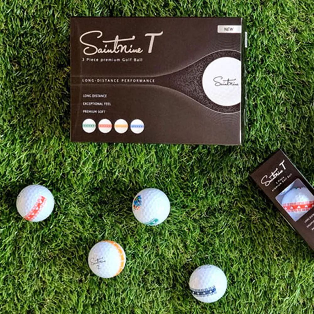 Saintnine T 3 piece golf ball 300 degree putting line 12 balls