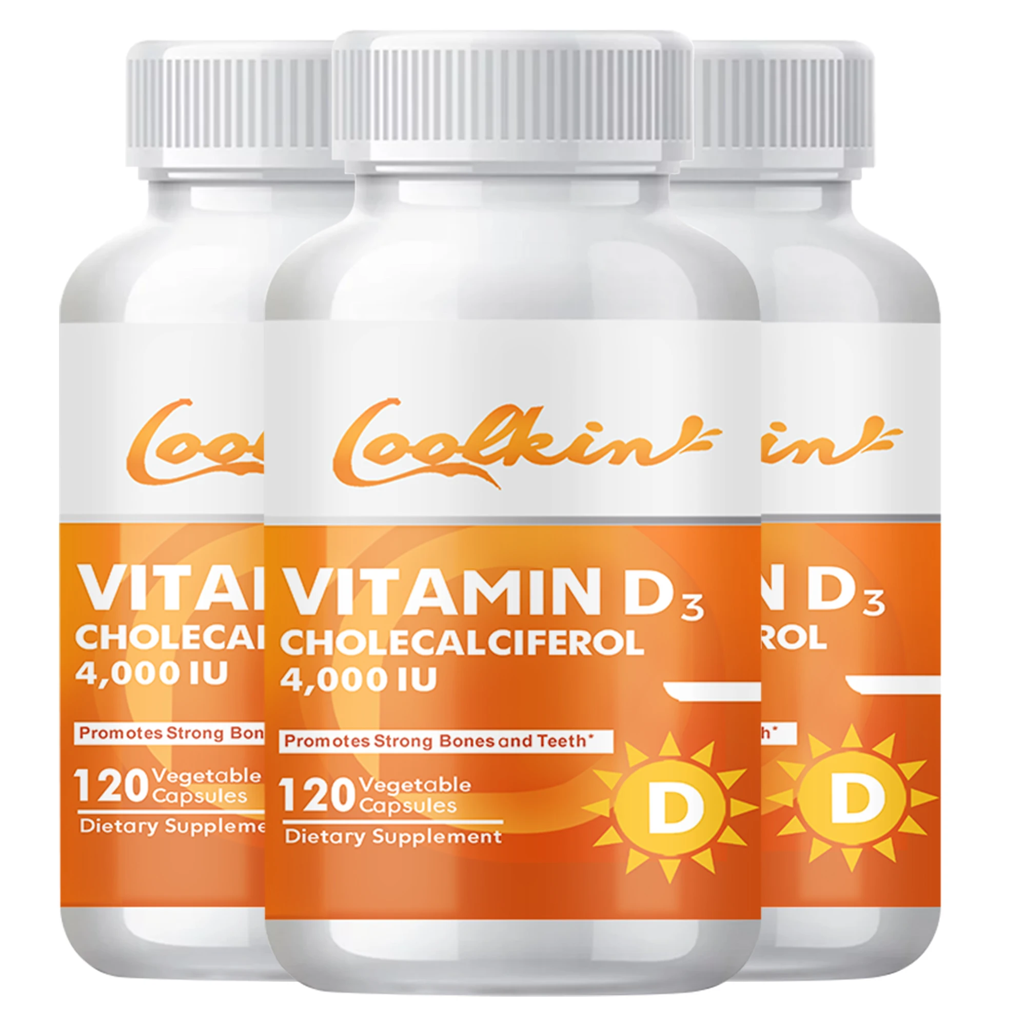 Vitamin D3 - Promotes Bone, Tooth, Muscle, Heart and Immune Health and Promotes Calcium Absorption - 120 Capsules