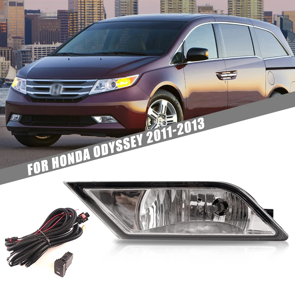 Front Bumper Fog Lamp Upgrade Kit FOR HONDA ODYSSEY 2011 2012 2013 Version Additional Foglight Set Switch + Wiring