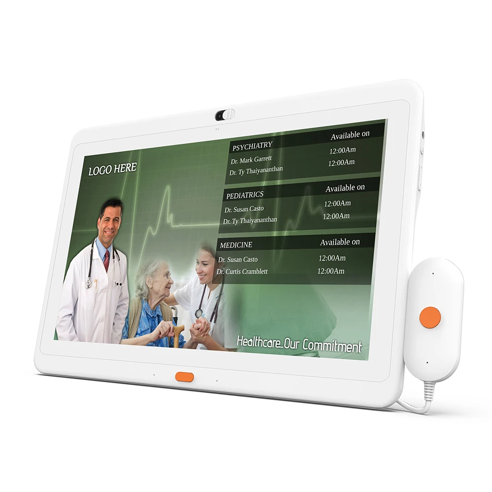 Tablet PC Android 11 Healthcare de 15,6" com WiFi, RJ45, PoE, câmera de privacidade, função SOS e compatibilidade com montagem VESA