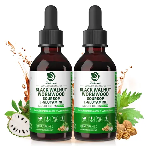 Lukaree Wormwood Black Walnut Soursop Drop with Prebiotics Gut Digestive Health Comfort Mood,Immune Support Vegan Gluten-Free