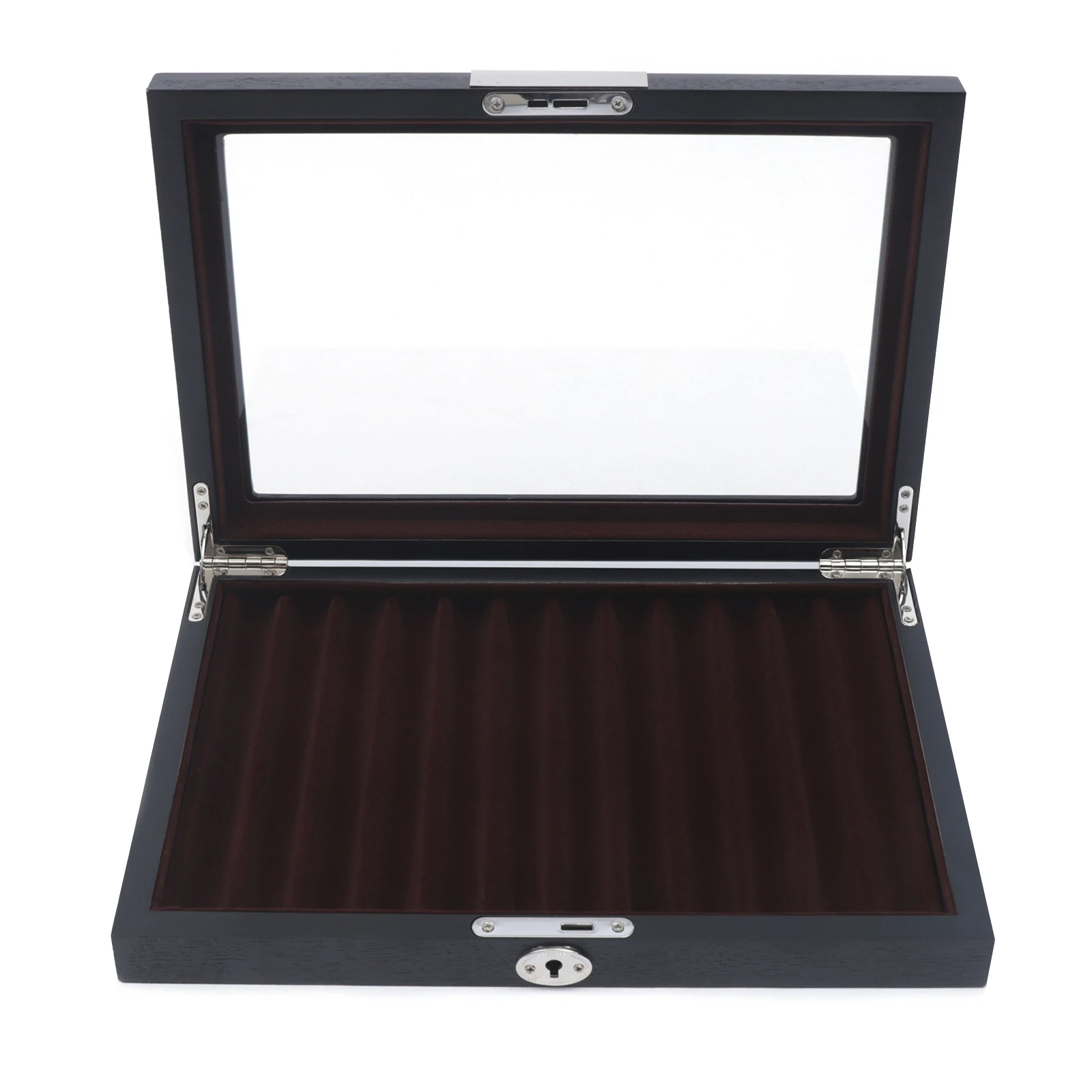 

Wood Pen Display Box Luxury Fountain Pen Collector 12 Slot Pen Storage Organizer Case with a Key (1 Layer)