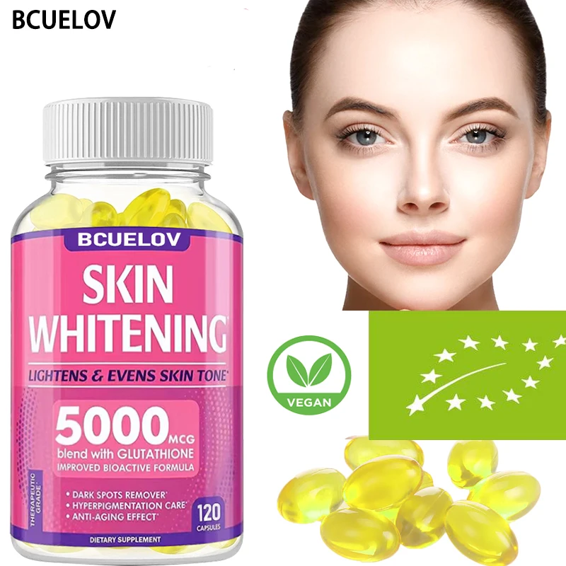 Bcuelov Glutathione Antioxidant Brightening, Natural Blend, Vegetable Capsules, Cold Extraction, Non-GMO