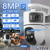 Cámara IP WiFi YOOSEE 4K 8MP con Doble Lente, Detección de Movimiento, Seguimiento Automático, Visión Nocturna en Color, Onvif, CCTV, Zoom Digital 10X