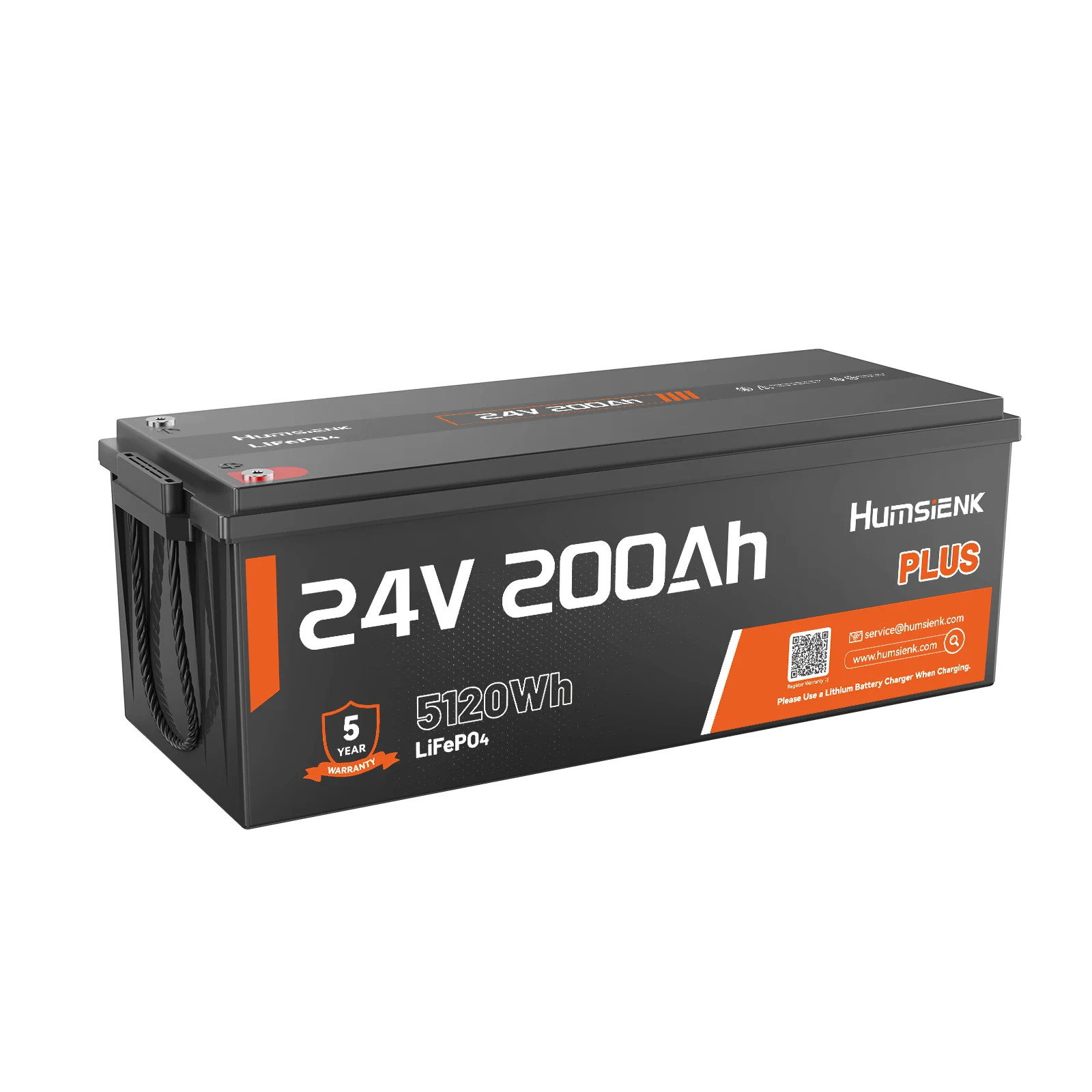 Akumulator litowy Humsienk 24V 200Ah LiFePO4, wbudowany BMS 250A, akumulator litowy do głębokiego rozładowywania 6000+ cykli z zabezpieczeniem przed niską temperaturą, maks. 5120Wh, do kamperów, — 2