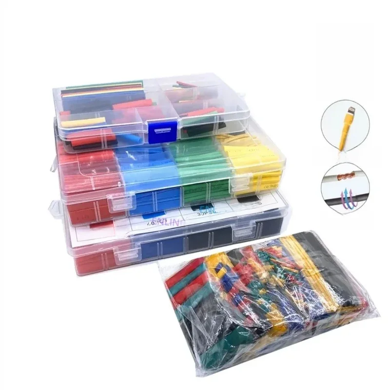 328 pièces 164-780 pièces Tube thermorétractable isolation Tube rétractable assortiment électronique polyoléfine fil câble manchon Kit