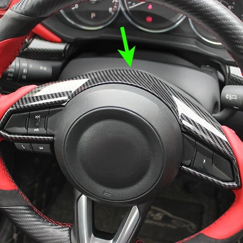 Carbon Fiber Interior Steering Wheel Strip Trim Cover For Mazda 3 CX3 CX5 CX-3 CX-5 Mazda3