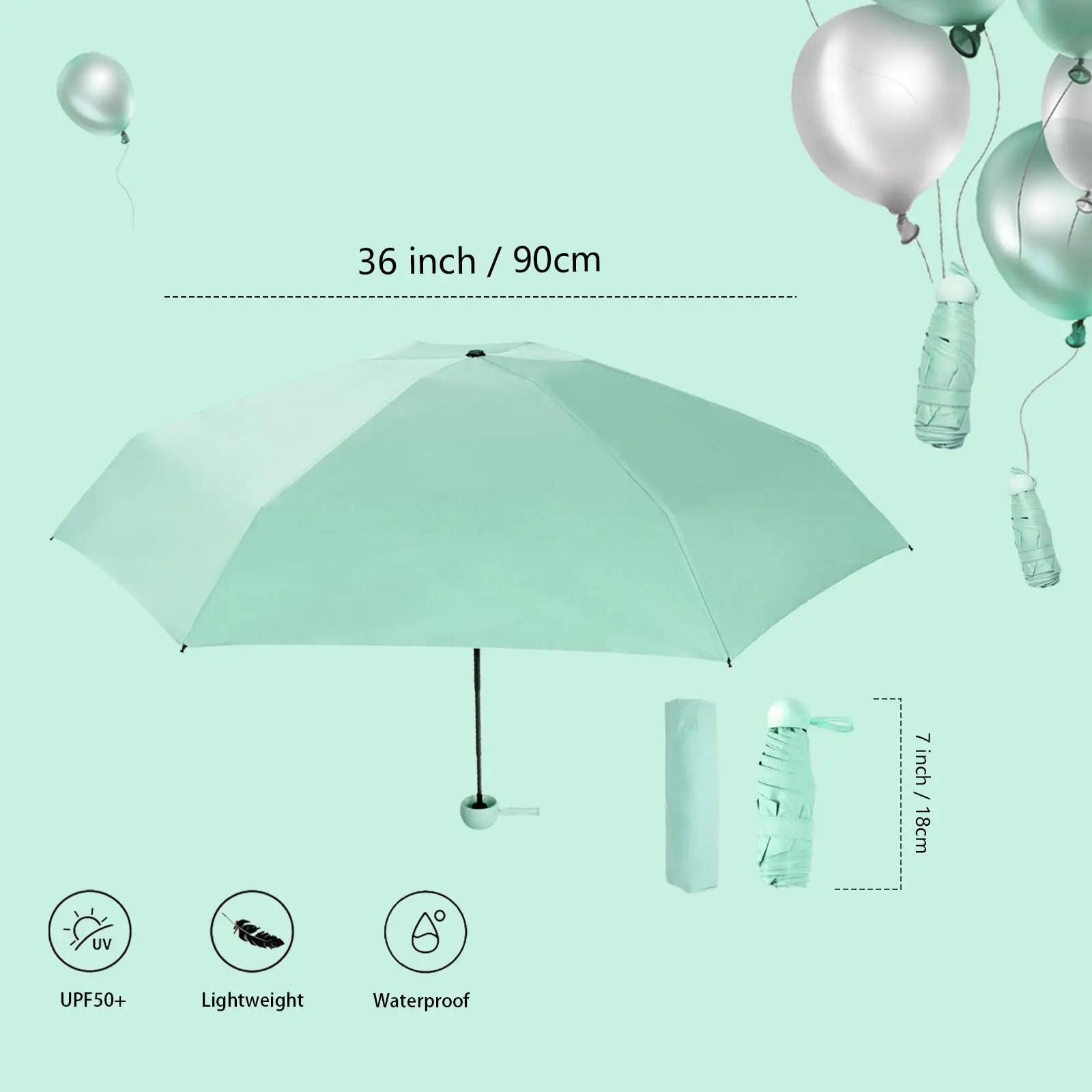 Travel Umbrella Compact Portable Waterproof Folding Umbrellas With 6 Rib  UV Protection Umbrella Mini Five-fold Umbrella