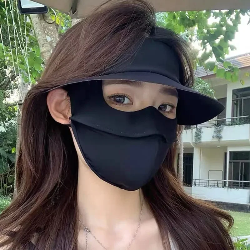 AliExpress NONE Breathable Full Face Mask Sun Protection Reusable Cooling Face Cover with Adjustable Ear Loops for Summer Cycling Outdoor Work