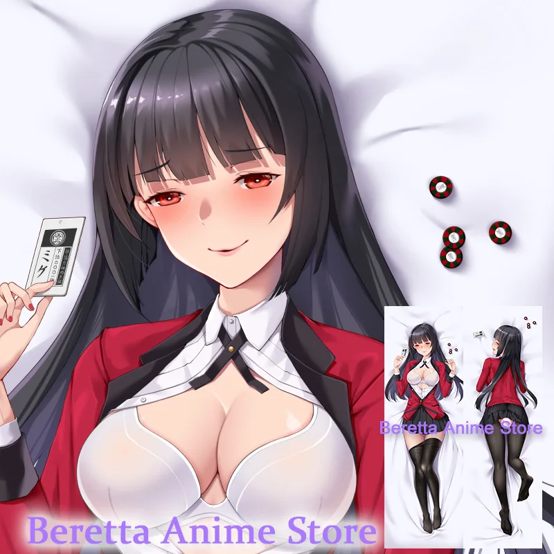 Dakimakura بالحجم الطبيعي غطاء وسادة الجسم أنيمي ، Jabami Yumeko ، Kakegurui ، الطباعة على الوجهين
