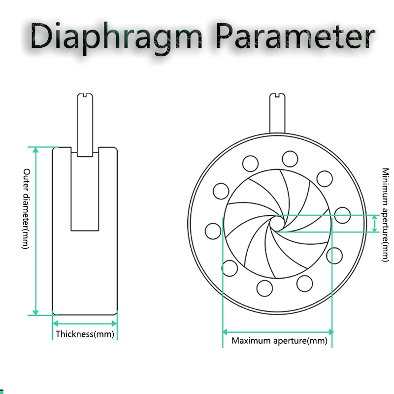 Customized 1-12mm Diameter Metal Zoom Optical Iris Diaphragm Aperture For Microscope With M4 Adapter Lens