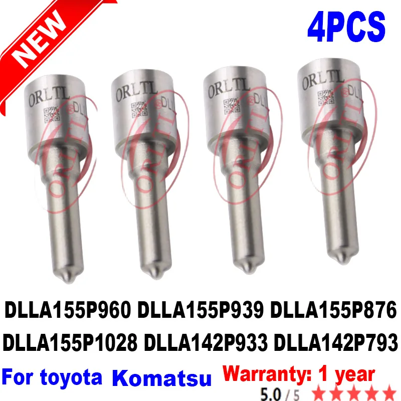 4PCS DLLA155P876 DLLA155P1028 DLLA155P960 DLLA155P939 DLLA142P933 DLLA142P793 FOR DENSO Toyota Komatsu Diesel Injector Nozzle