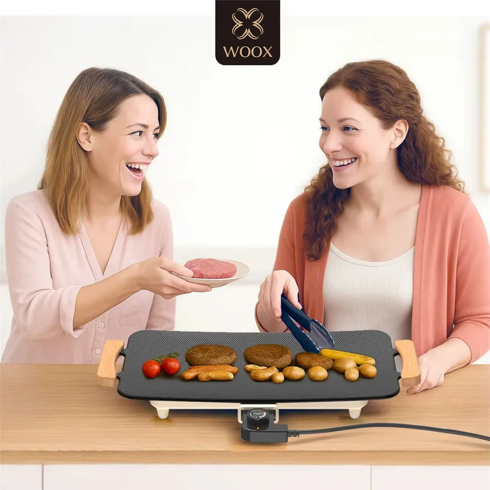 Parrilla eléctrica Enjoy Life para barbacoa,1360W máx,240 ℃, antiadherente,control continuo,olla caliente,parrilla para picnic