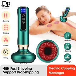 Electric Cupping Massager Vacuum Suction Cup GuaSha Anti Cellulite Beauty Health Scraping Infrared Heat Slimming Gua Sha Massage