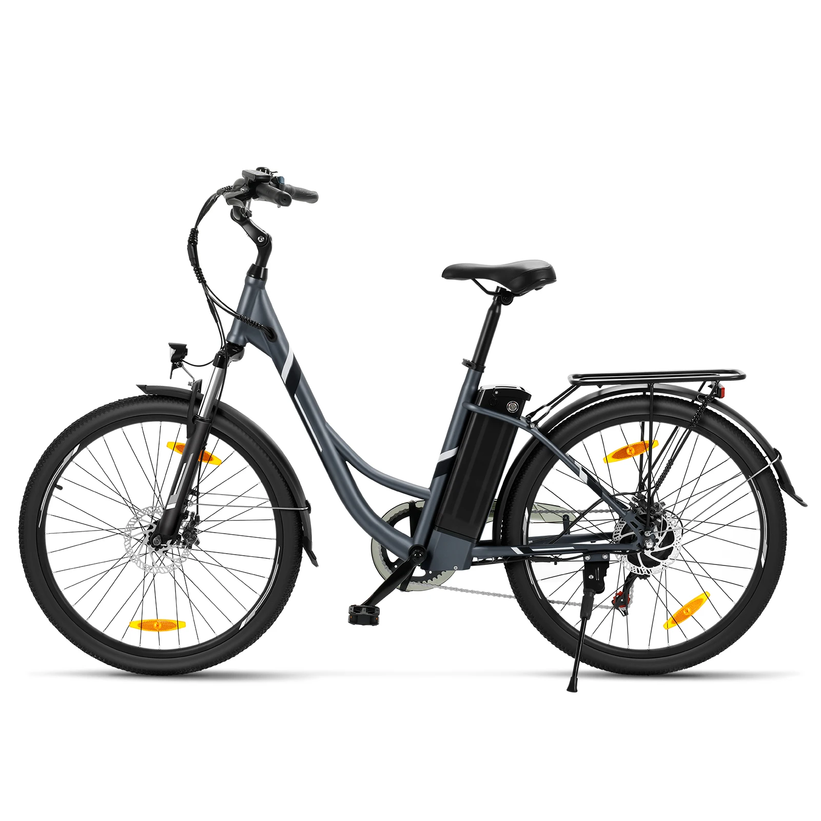 Foride B1 stadsfiets 25 km/u, 15,6 Ah uitneembare accu, 90 km bereik, 45 Nm koppel, 26 inch banden, mechanische schijfrem & elektrische rem