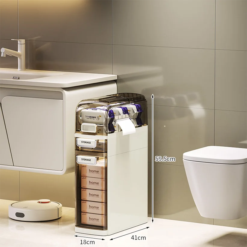 خزانة تخزين رفيعة للحمام وغرفة النوم ذات فجوة ضيقة - زيادة مساحة، صندوق تنظيم تخزين موفر للمساحة #2