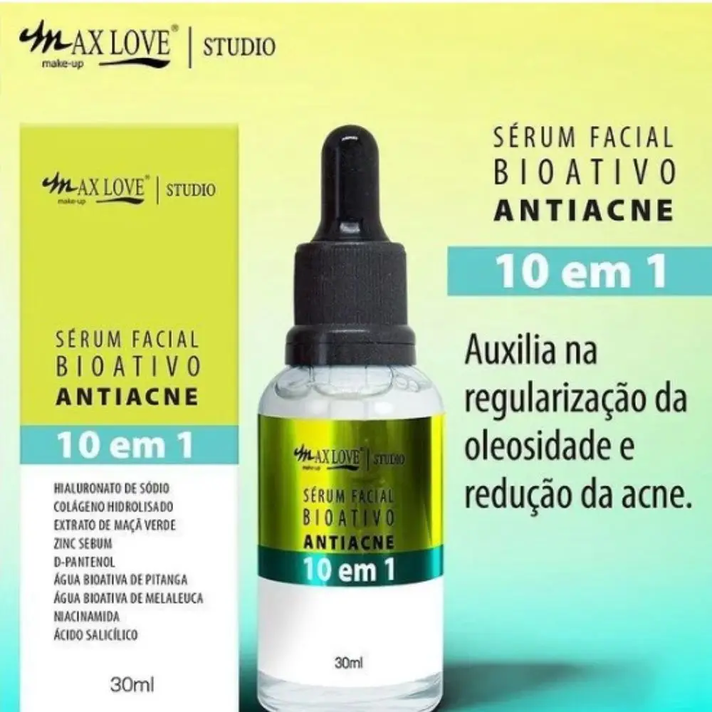 Sérum Facial Bioativo Antiacne 10 em 1 Max Love 30ml