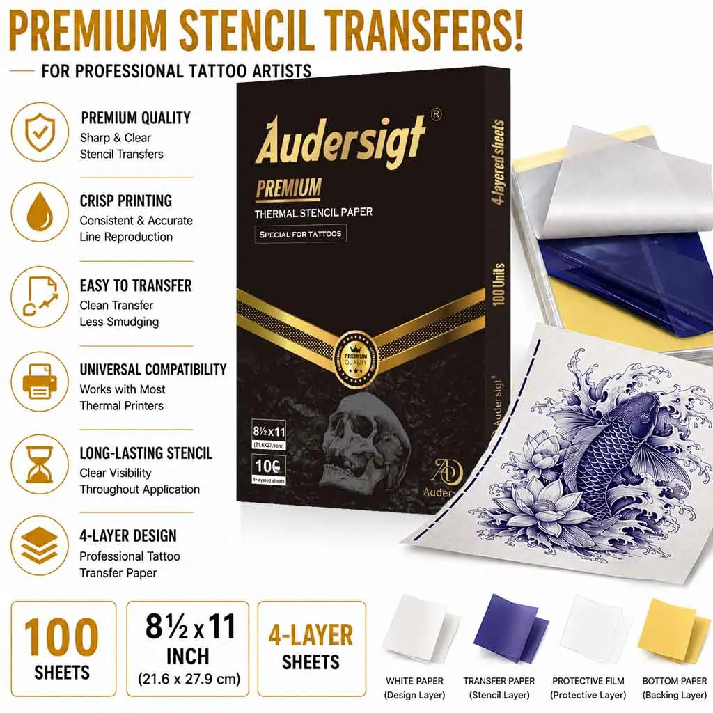 

20/50/100Pcs Tattoo Transfer Paper A4 Size Tattoo Thermal Copier Stencil Papers for Tattoo Transfer Machine Paper Accessories