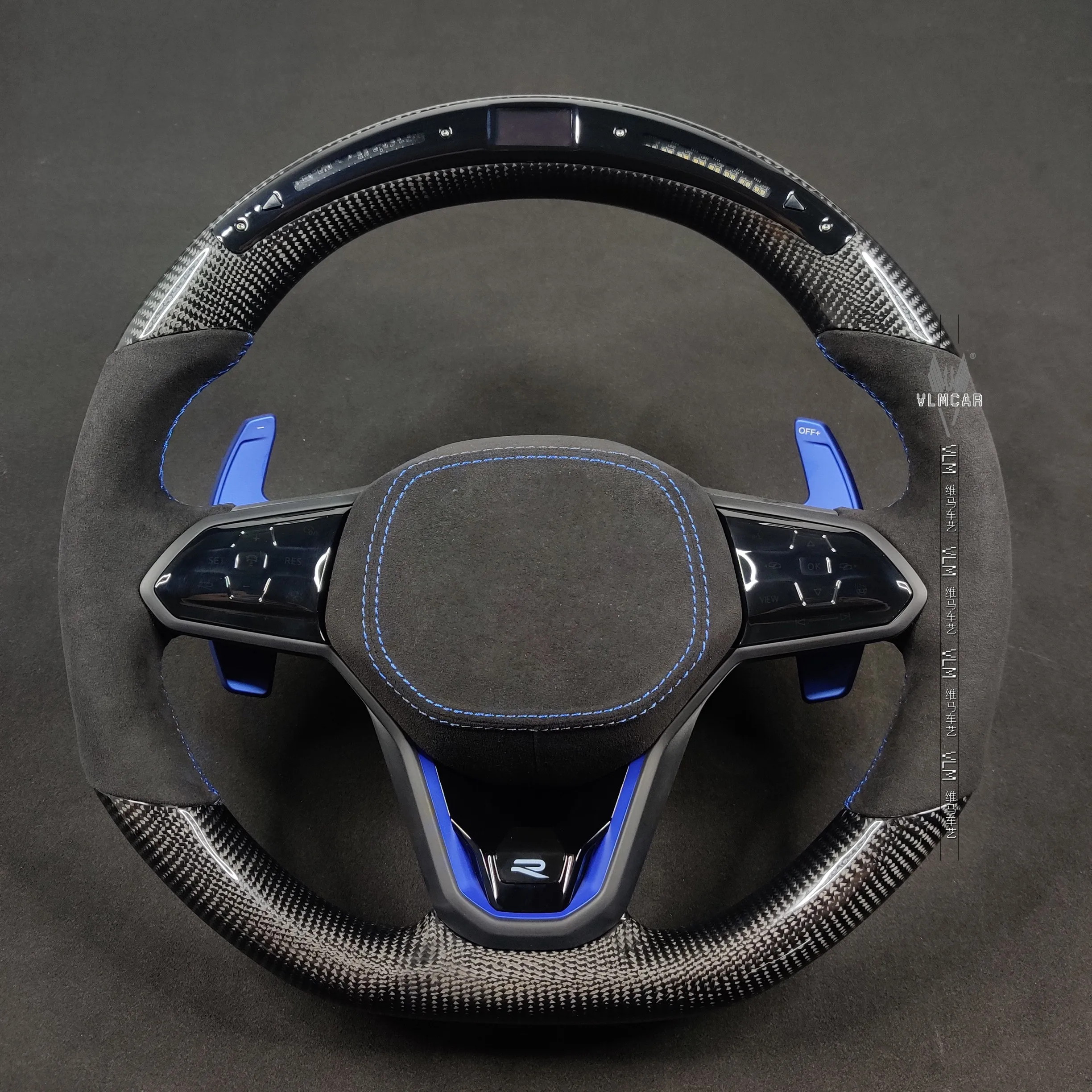 VLMCAR Carbon Fiber Steering Wheel For Volkswagen Golf8 MK8 GTI R GDT Tiguan Jetta CC Arteon LED Display Private Customization