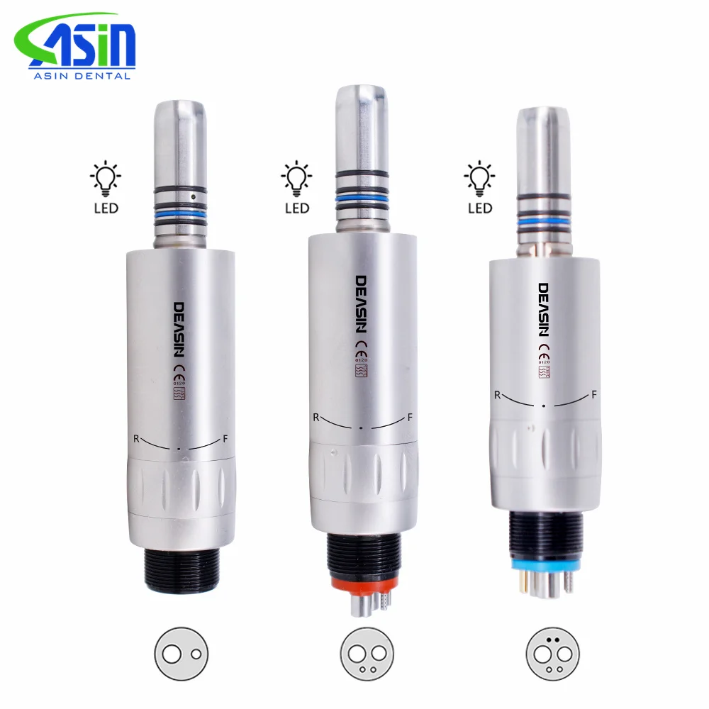 Asin High quality LED Illumination Dental Low Speed Air Motor With Micro Power Generator E-type 2/4/6 Hole Internal Water Spray