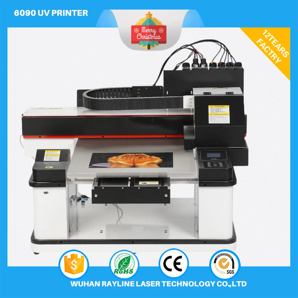 6090 Flatbed for Phone Cases Pen Golf Balls 6090 Glass Bottles White Web Color Factory Price Digital UV Inkjet Printer Machine