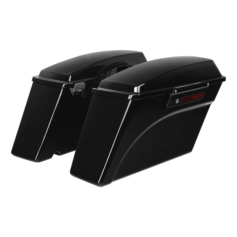 Motorcycle Vivid Black Hard Saddlebags Bag Latch Keys For Harley Touring Road King Glide 1994-2013