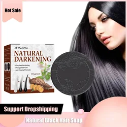 White to Black Hair Soap Polygonum Organic Natural Darkening Color Dye Treatments Dandruff Removal Anti Gray Hair Shampoo Bar