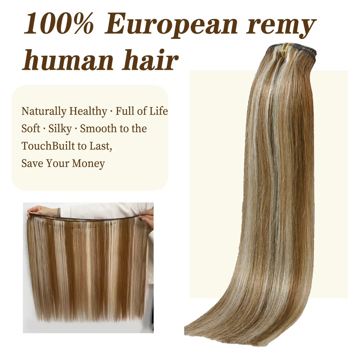 Sew In Hair Extensions Human Hair Bundles 100% Remy Straight Double Weft Bundles 50g 38 Colors for Salon and Everyday Use - Image 2
