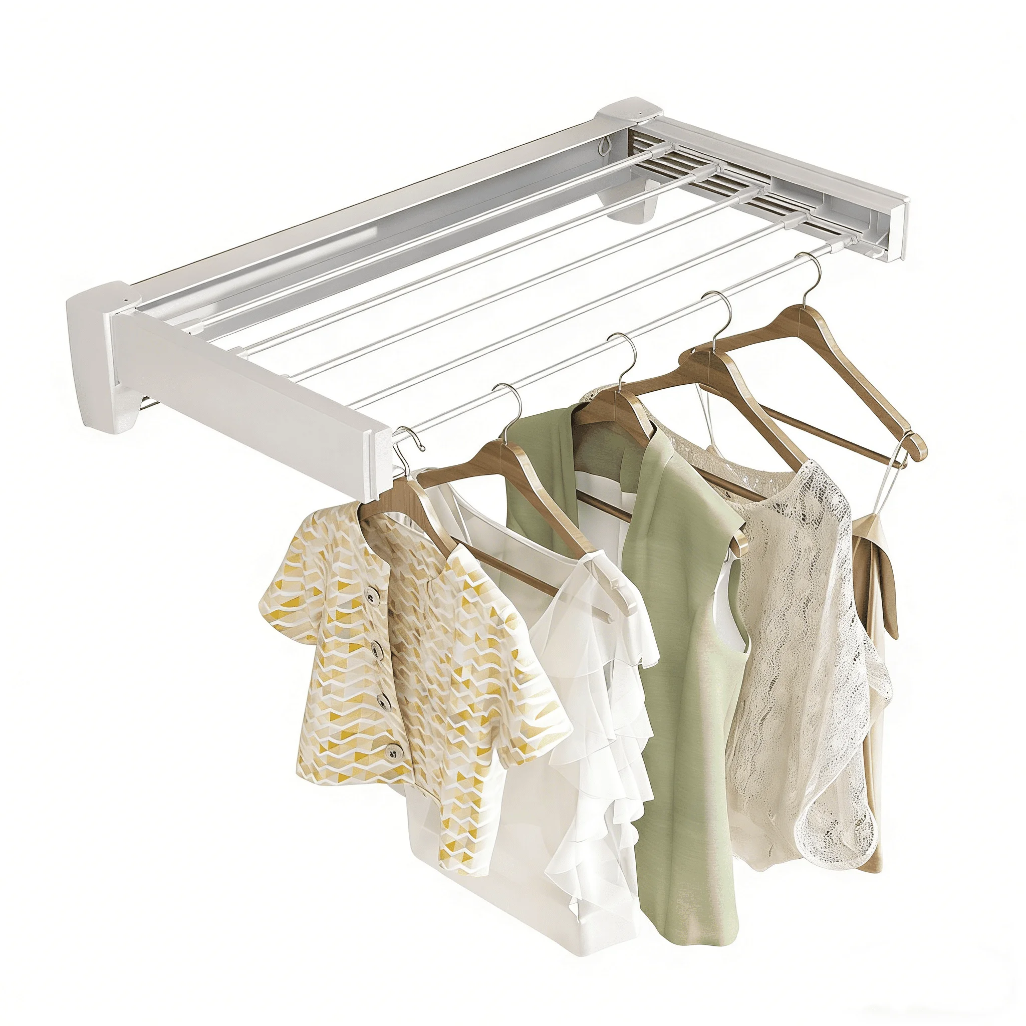 70/100CM aan de muur gemonteerd kledingdroogrek intrekbaar opvouwbaar aluminium rek ondersteunt tot 60 lbs voor slaapkamers, balkons, badkamers