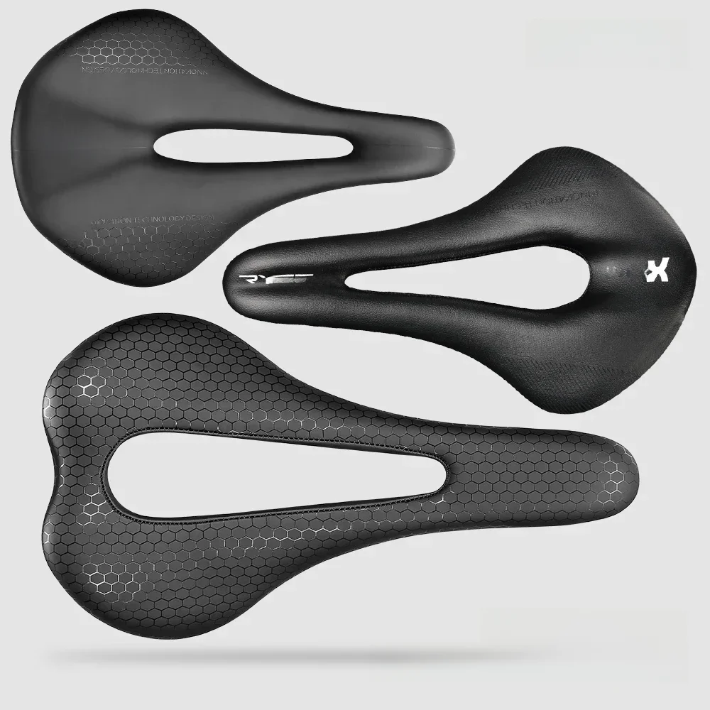 AliExpress RYET Bike Saddle 5D 6D 7D Ultralight Leather Road Mountain Full Carbon Bicycle Seat Cushion 143mm